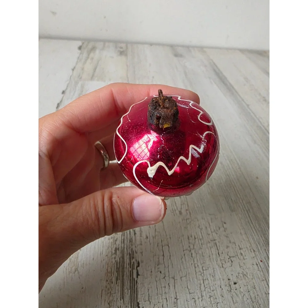 Antique Mercury ice cream cone ornament red Xmas tree parachute